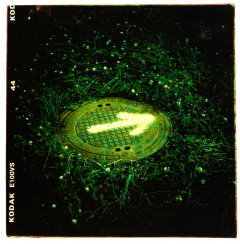 looking at things | abandoned. Camera: Kiev 88. Film: Kodak E100VS. Cross Processed.
